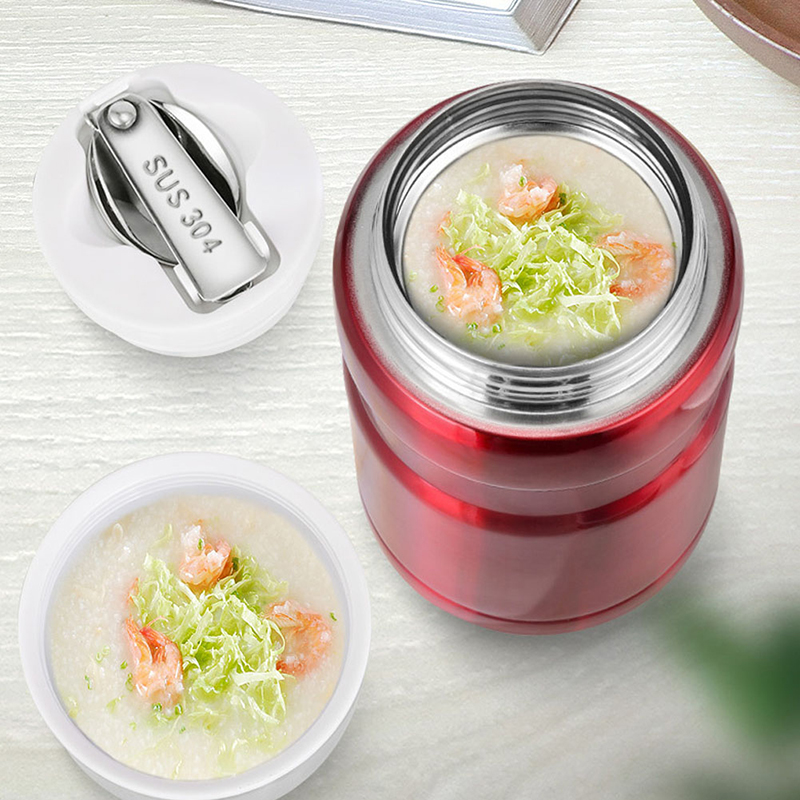 Soup Kettle Warmer - 500/750ml Stainless Steel Food Container Food