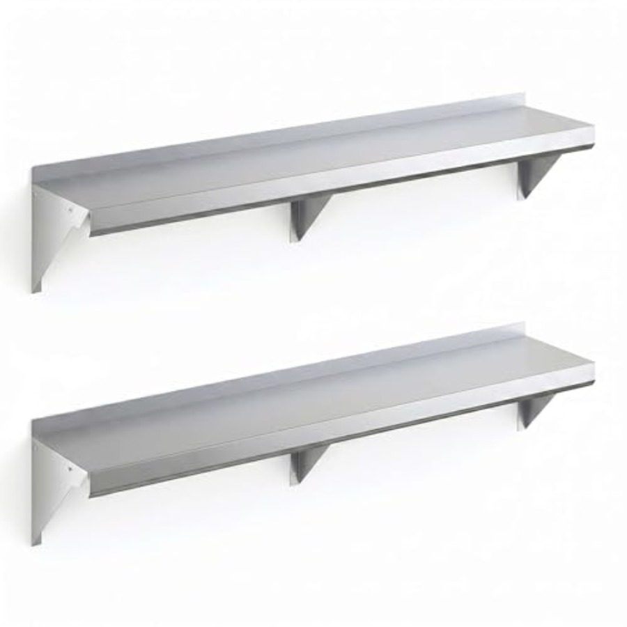 Commercial Kitchen Backsplash - Commercial kitchen wall mount shelf: galvanized
