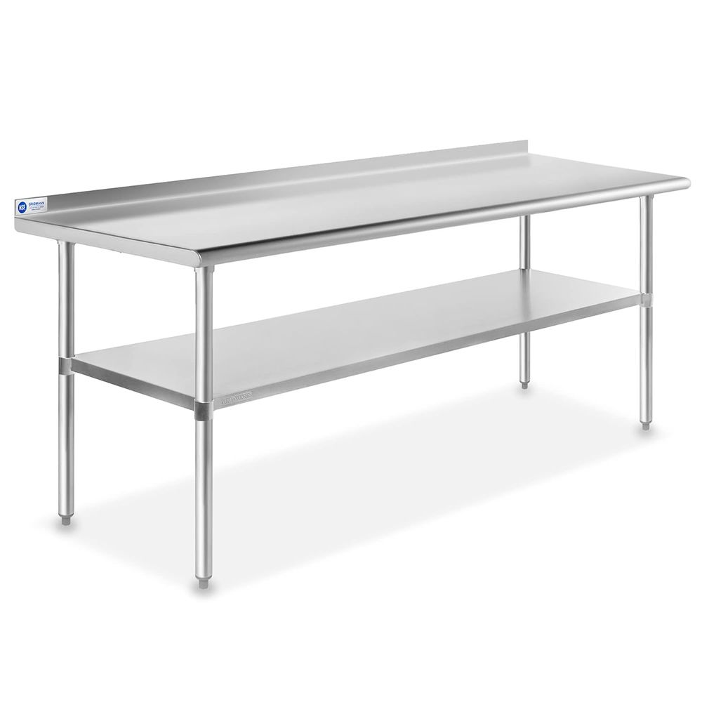 Commercial Kitchen Backsplash - StainlSteel Kitchen Prep Table 72 x