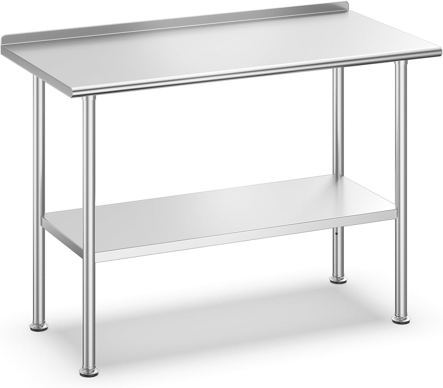 Commercial Kitchen Backsplash - Stainless Steel Food Prep Table Workstation