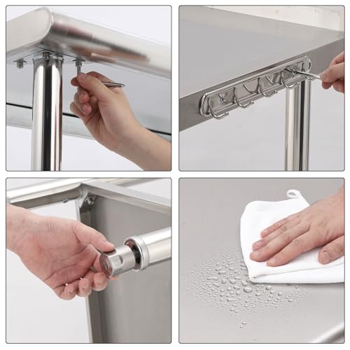 Stainless Steel Prep Table NSF - Commercial Kitchen Backsplash review and price