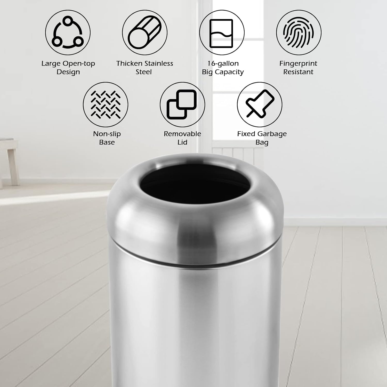 Large Stainless Steel Open‑Top - Commercial Kitchen Garbage Disposal review and price