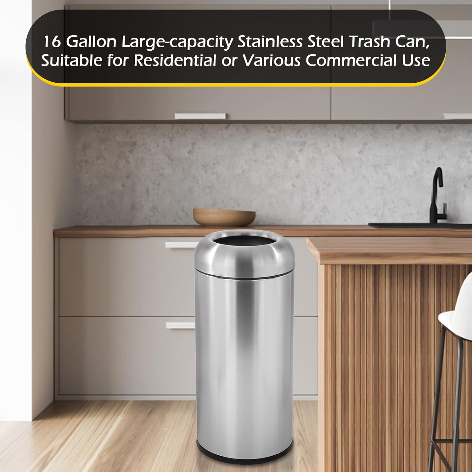 Large Stainless Steel Open‑Top - Commercial Kitchen Garbage Disposal review and price