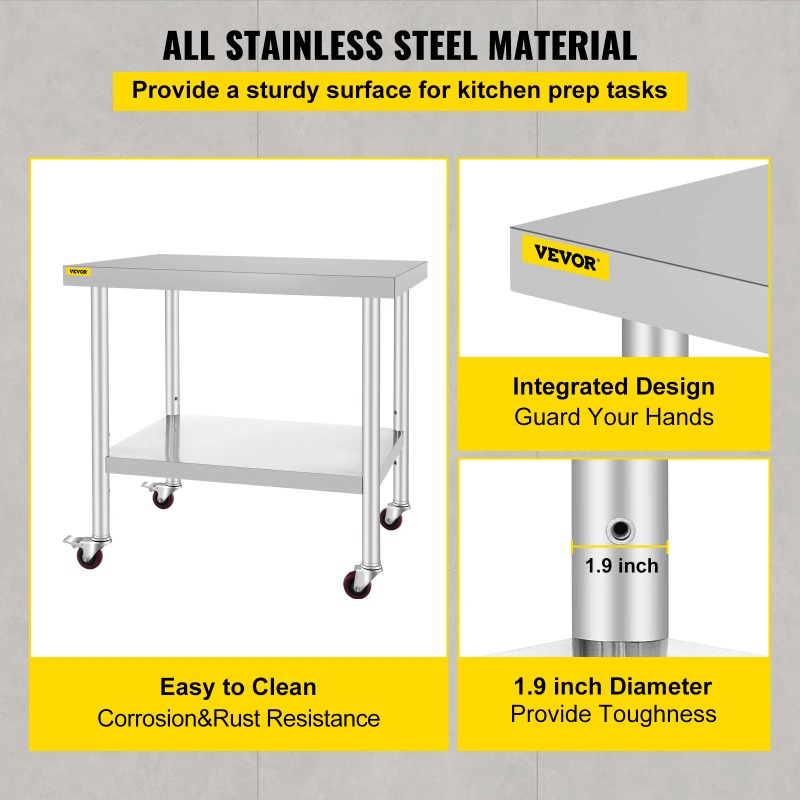 Stainless Steel Kitchen Prep T - Commercial Kitchen Backsplash review and price