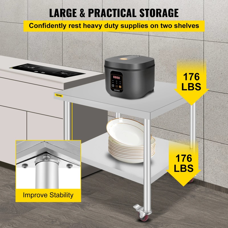 Stainless Steel Kitchen Prep T - Commercial Kitchen Backsplash review and price
