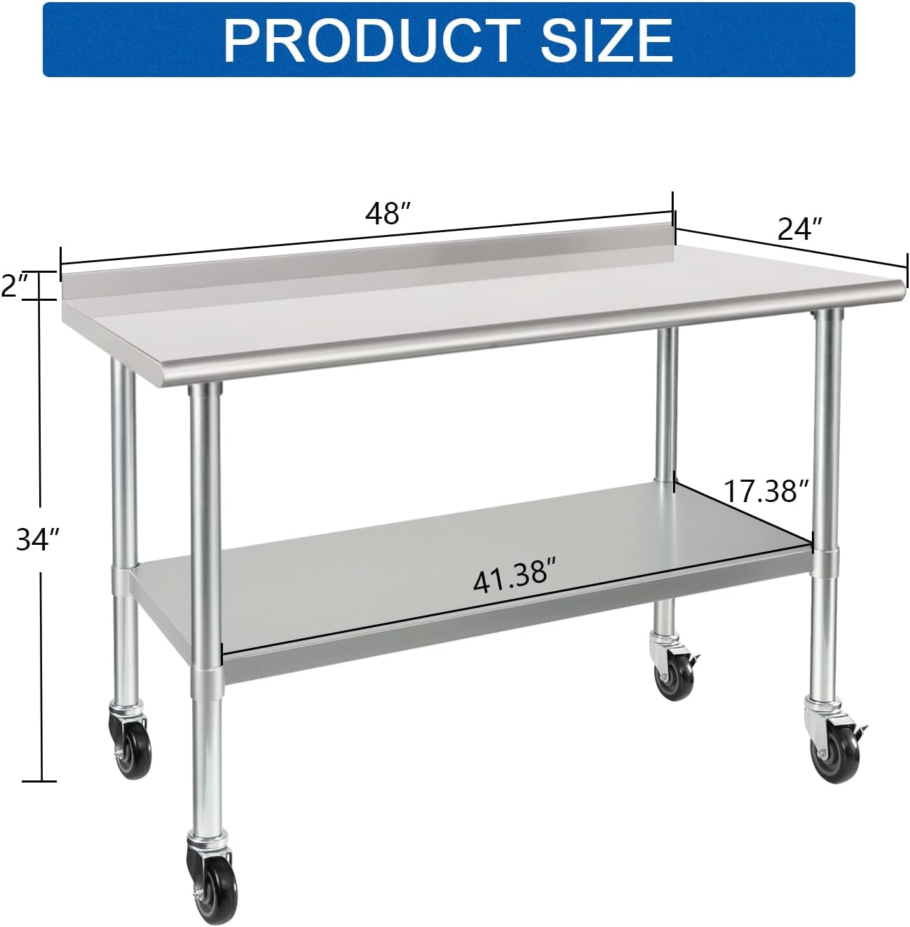 24 x 48 Inch Heavy‑Duty Stainl - Commercial Kitchen Backsplash review and price