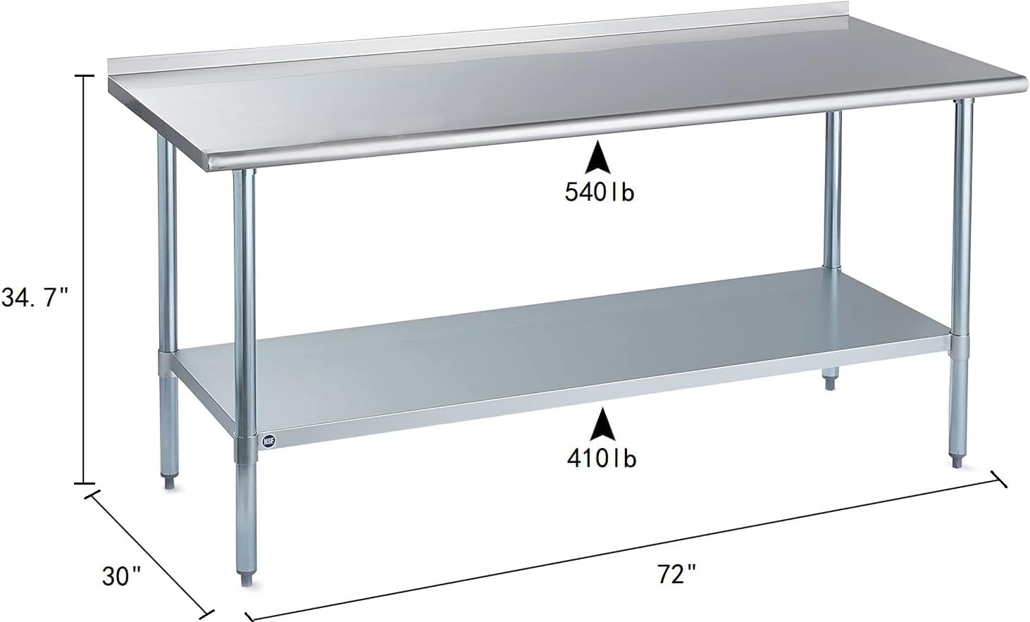 Stainless Steel Table for Prep - Commercial Kitchen Backsplash review and price