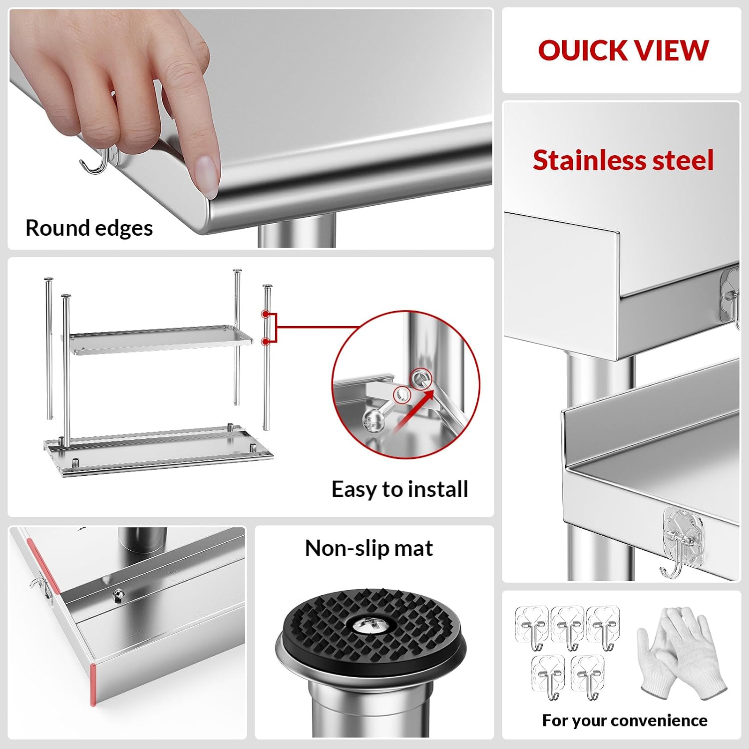 Stainless Steel Food Prep Tabl - Commercial Kitchen Backsplash review and price